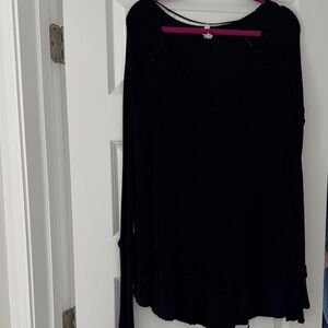Free People Black Long Sleeve thermal